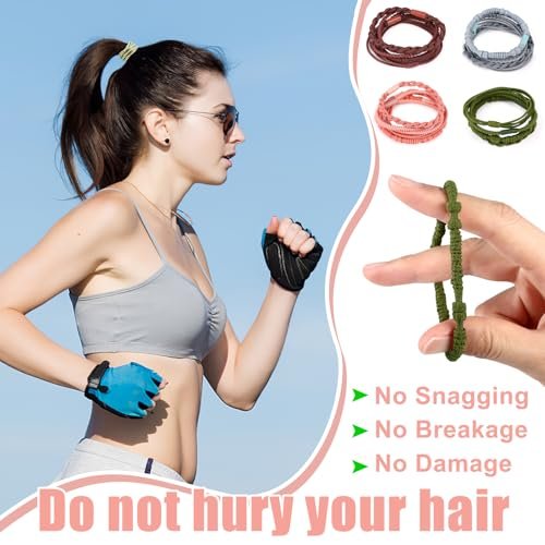 60 Pcs Boho Hair Ties, 4 Styles Elastic Hair Tie Bracelets for Women, Ponytail Holders for Thick and Thin Hair - Draupnir - görsel 12