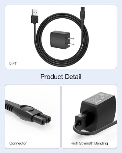 Vicgee 5V Fast Charger for Philips Norelco Electric Shavers – Replacement Power Adapter - görsel 14