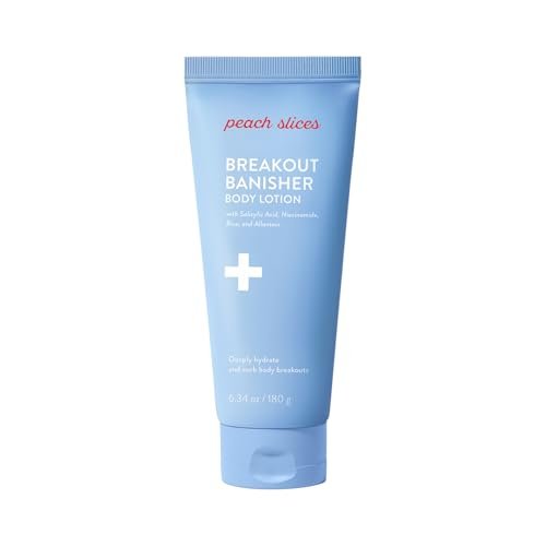 Peach Slices Breakout Banisher Body Lotion - 1% Salicylic Acid & Glycolic Acid - Clear & Prevent Body Breakouts - Niacinamide, Aloe, Rice - Vegan, Cruelty Free, 6.34 oz Avelisse