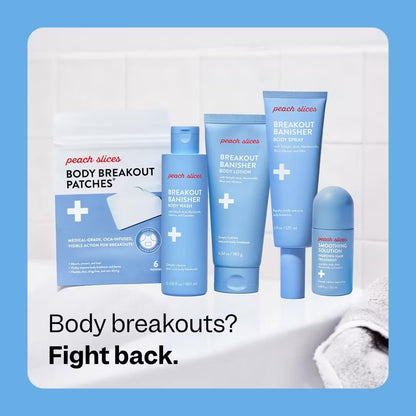 Peach Slices Breakout Banisher Body Lotion - 1% Salicylic Acid & Glycolic Acid - Clear & Prevent Body Breakouts - Niacinamide, Aloe, Rice - Vegan, Cruelty Free, 6.34 oz Avelisse