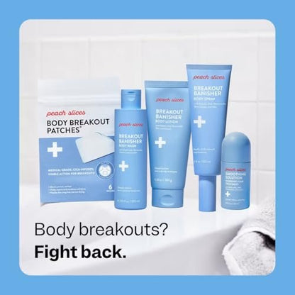 Peach Slices Breakout Banisher Body Lotion - 1% Salicylic Acid & Glycolic Acid - Clear & Prevent Body Breakouts - Niacinamide, Aloe, Rice - Vegan, Cruelty Free, 6.34 oz Avelisse
