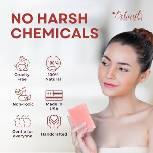 Calamine Soap Bar for Itching – Natural Instant Itch Relief – Calming Calamine Soap for Itchy Skin, Insect Bite, Eczema, Poison Ivy, Chicken Pox – Pure Raw Anti-Itch Body Wash, Made in USA (4 oz)