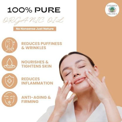 Untamed Organics Youth Elixir - Roll On Facial Serum for Under Eyes and Face with Certified Organic, Cold Pressed, Hexane Free Castor and Frankincense Oil - Miracle Anti-Aging Oil 10mL Avelisse