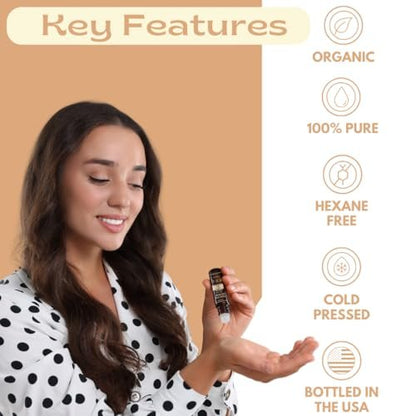 Untamed Organics Youth Elixir - Roll On Facial Serum for Under Eyes and Face with Certified Organic, Cold Pressed, Hexane Free Castor and Frankincense Oil - Miracle Anti-Aging Oil 10mL Avelisse