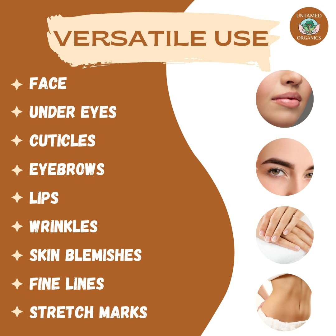 Untamed Organics Youth Elixir - Roll On Facial Serum for Under Eyes and Face with Certified Organic, Cold Pressed, Hexane Free Castor and Frankincense Oil - Miracle Anti-Aging Oil 10mL Avelisse
