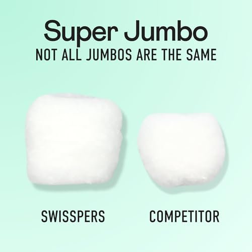 Swisspers Puff Perfect Super Jumbo Cotton Balls - 100% Natural, USA-Made Beauty & Household Puffs - Premium Hypoallergenic Multi-Purpose Balls for Skincare, Pets & Crafts (70 Count) 6 Pack Avelisse