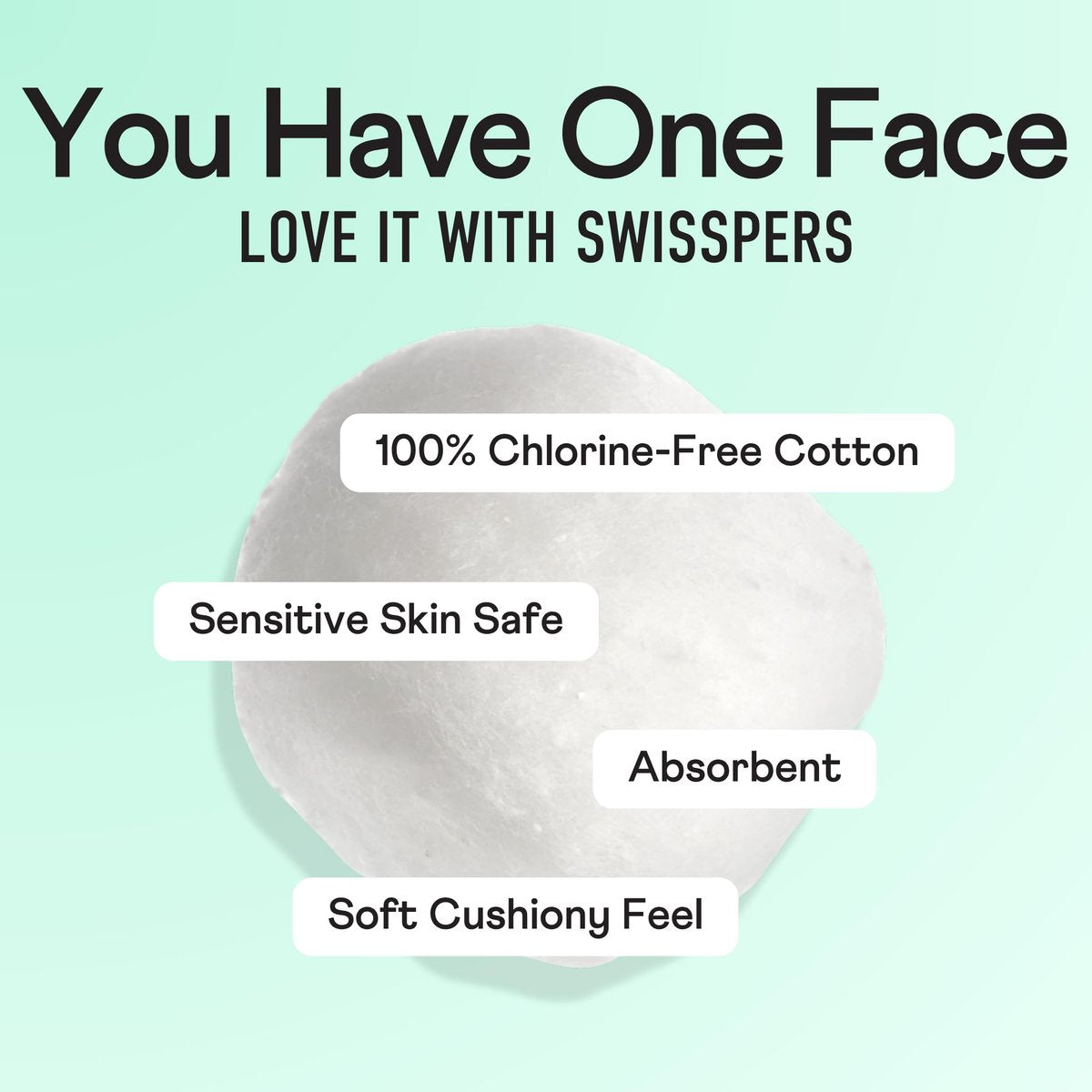 Swisspers Puff Perfect Super Jumbo Cotton Balls - 100% Natural, USA-Made Beauty & Household Puffs - Premium Hypoallergenic Multi-Purpose Balls for Skincare, Pets & Crafts (70 Count) 6 Pack Avelisse