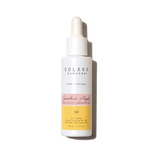 Guardian Angel Super Peptide Sunscreen Milk SPF 50 - EWG Verified, Vegan, Reef Friendly Zinc Oxide Sunscreen for Face (1 fl oz) Avelisse