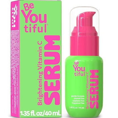 BeYOUtiful Vitamin C Face Serum for Teens, Tweens, and Kids – Preppy Skin Care Acne Treatment & Brightening Moisturizer, 1.35 fl oz