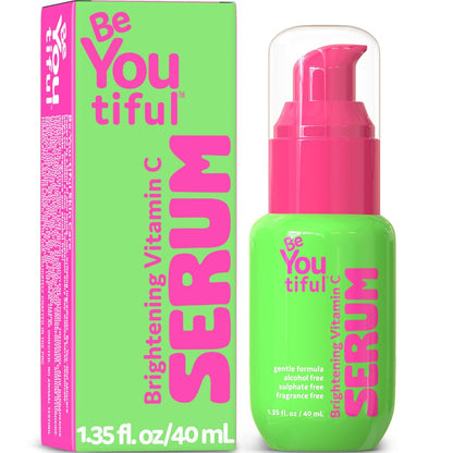 BeYOUtiful Vitamin C Face Serum for Teens, Tweens, and Kids – Preppy Skin Care Acne Treatment & Brightening Moisturizer, 1.35 fl oz