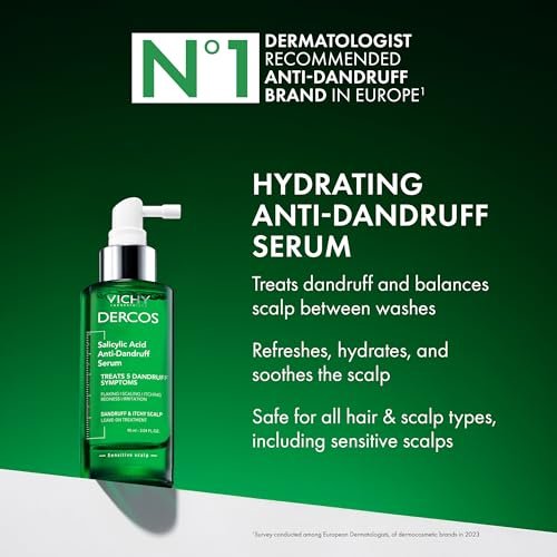 Vichy Dercos Salicylic Acid Anti-Dandruff Scalp Treatment - 3.04 Fl Oz - Flake & Itch Relief, Hydrated & Soothed Scalp Avelisse