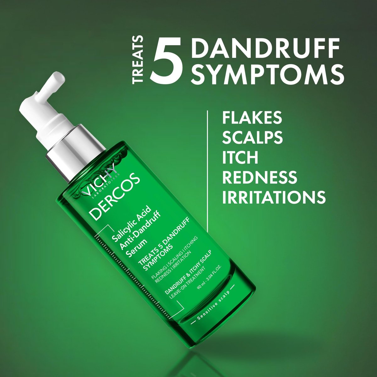 Vichy Dercos Salicylic Acid Anti-Dandruff Scalp Treatment - 3.04 Fl Oz - Flake & Itch Relief, Hydrated & Soothed Scalp Avelisse