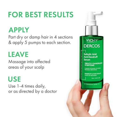 Vichy Dercos Salicylic Acid Anti-Dandruff Scalp Treatment - 3.04 Fl Oz - Flake & Itch Relief, Hydrated & Soothed Scalp Avelisse