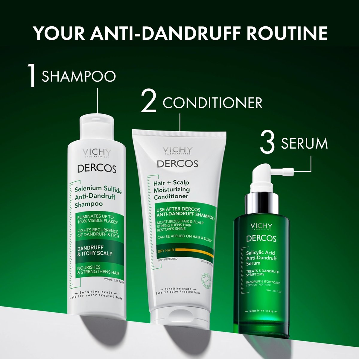 Vichy Dercos Salicylic Acid Anti-Dandruff Scalp Treatment - 3.04 Fl Oz - Flake & Itch Relief, Hydrated & Soothed Scalp Avelisse
