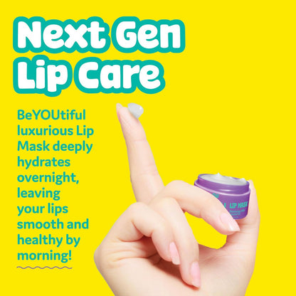 Hydrating Lip Masks Set by BeYOUtiful – 2-Pack Lip Balm Treatment for Dry, Chapped Lips, Clear Lip Gloss for Teens, 0.3 oz Each