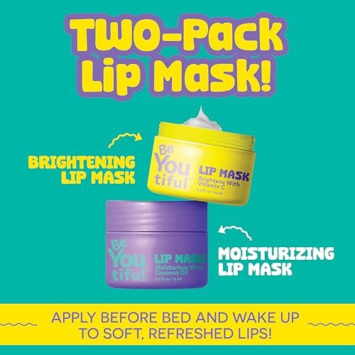 Hydrating Lip Masks Set by BeYOUtiful – 2-Pack Lip Balm Treatment for Dry, Chapped Lips, Clear Lip Gloss for Teens, 0.3 oz Each - görsel 8
