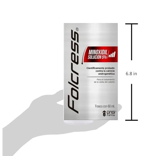 Folcress Minoxidil 5% Topical Solution for Hair Regrowth, 60 ml (2.2 Fl Oz) - Grey Avelisse
