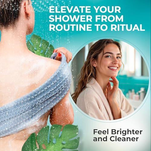 BONDI Exfoliating Shower Towel for Smooth Skin – Extra Long – Perfect for Back Scrubbing – Made in Japan - görsel 12