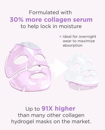 AROCELL Super Collagen Overnight Hydrogel Mask with Retinol & Stem Cell – Firming, Lifting, Plumping, Long-Lasting Glow – Korean Glass Skin Care (43g x 4) Avelisse