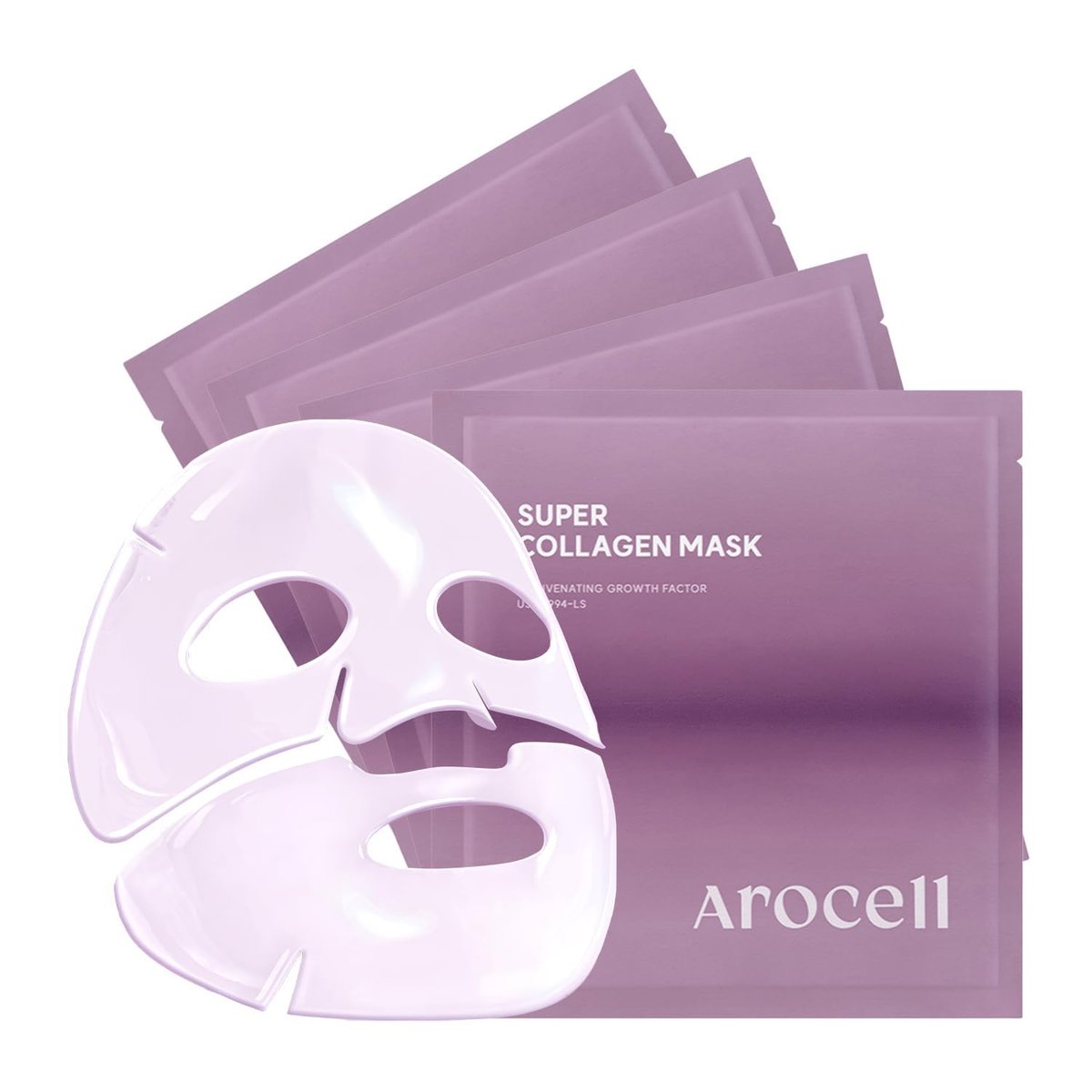 AROCELL Super Collagen Overnight Hydrogel Mask with Retinol & Stem Cell – Firming, Lifting, Plumping, Long-Lasting Glow – Korean Glass Skin Care (43g x 4) Avelisse