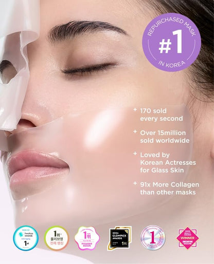 AROCELL Super Collagen Overnight Hydrogel Mask with Retinol & Stem Cell – Firming, Lifting, Plumping, Long-Lasting Glow – Korean Glass Skin Care (43g x 4) Avelisse