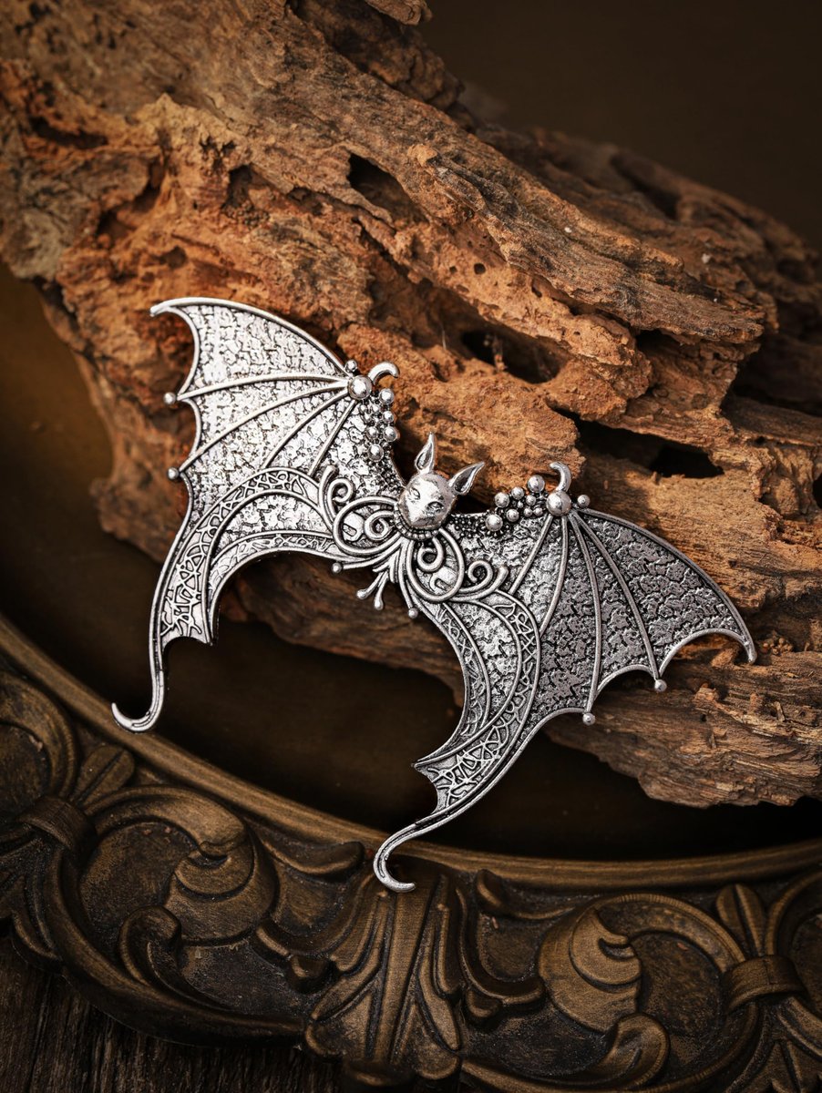 HAQUIL Vintage Bat Wing Hairpin - Antique Retro Decorative Metal Barrettes for Women - görsel 9