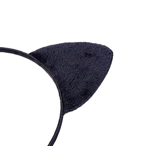 Vonokee Velvet Cat Ears Headband – Black Plush Cat Headpiece for Halloween Costume, Cosplay, and Daily Wear - görsel 6