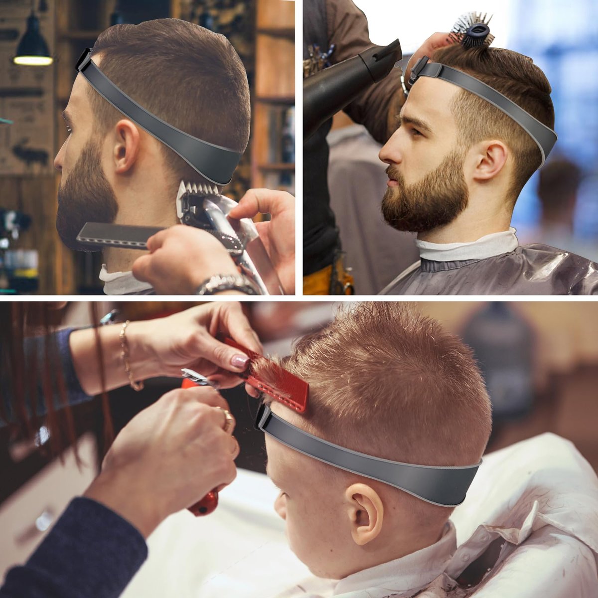 Professional Hair Cutting Kit for Home Haircuts - Adjustable Trimming Guide & Neckline Shaving Template for DIY Self Haircutting, Skin Fade Guidelines for Clippers - görsel 7