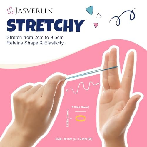 JASVERLIN Colorful Baby Rubber Bands for Hair Infants No Pull, 2000 Pcs Small Mini Elastics Hair Ties for Girls Toddler, No Damage Rainbow Hair Bands 25 Colors - görsel 6