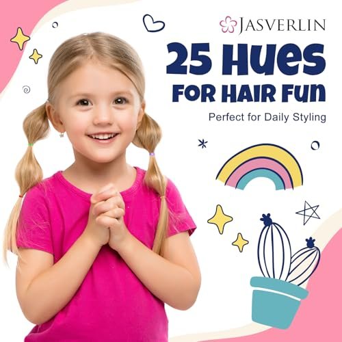 JASVERLIN Colorful Baby Rubber Bands for Hair Infants No Pull, 2000 Pcs Small Mini Elastics Hair Ties for Girls Toddler, No Damage Rainbow Hair Bands 25 Colors - görsel 8