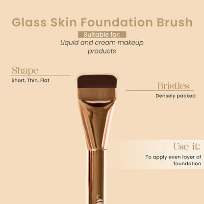 Milagro Beauty Premium Glass Skin Foundation Flat Brush - Rose Gold - Brush 18