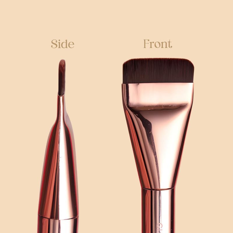 Milagro Beauty Premium Glass Skin Foundation Flat Brush - Rose Gold - Brush 18 - görsel 9