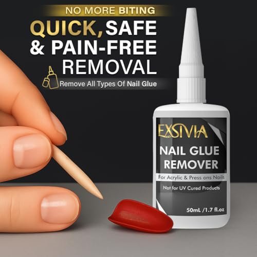 EXSIVIA Super Strong 2nd Generation Nail Glue (10ml) & Acetone-Free Remover (50ml) with Cuticle Pushers – Essential Press-On Nail Kit, Quick Dry, Long-Lasting Bond, No UV Lamp Needed - görsel 13