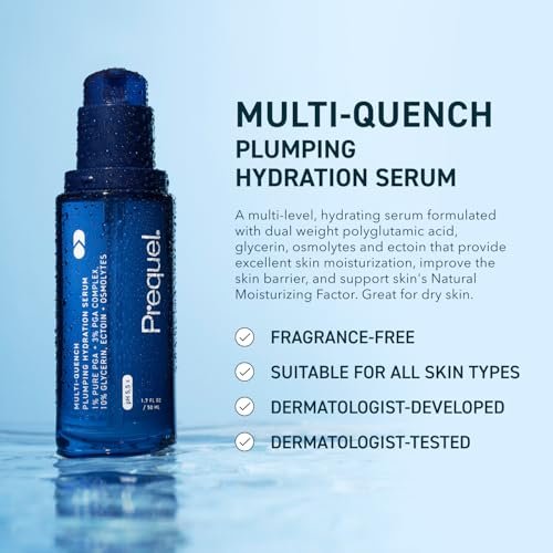 Prequel Skin Multi-Quench Plumping Hydration Serum - Intensive Hydrating Facial Serum for Dry & Sensitive Skin with PGA Complex, 1.7 oz Avelisse