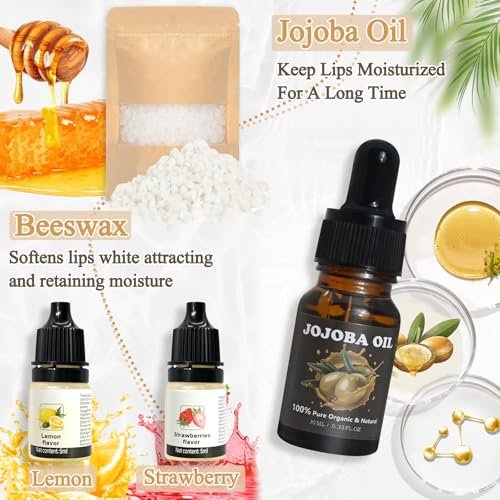 JUYRLE Coconut Lip Balm Making Kit – DIY Moisturizing Lip Care with Beeswax & Jojoba Oil for Adults & Girls Avelisse