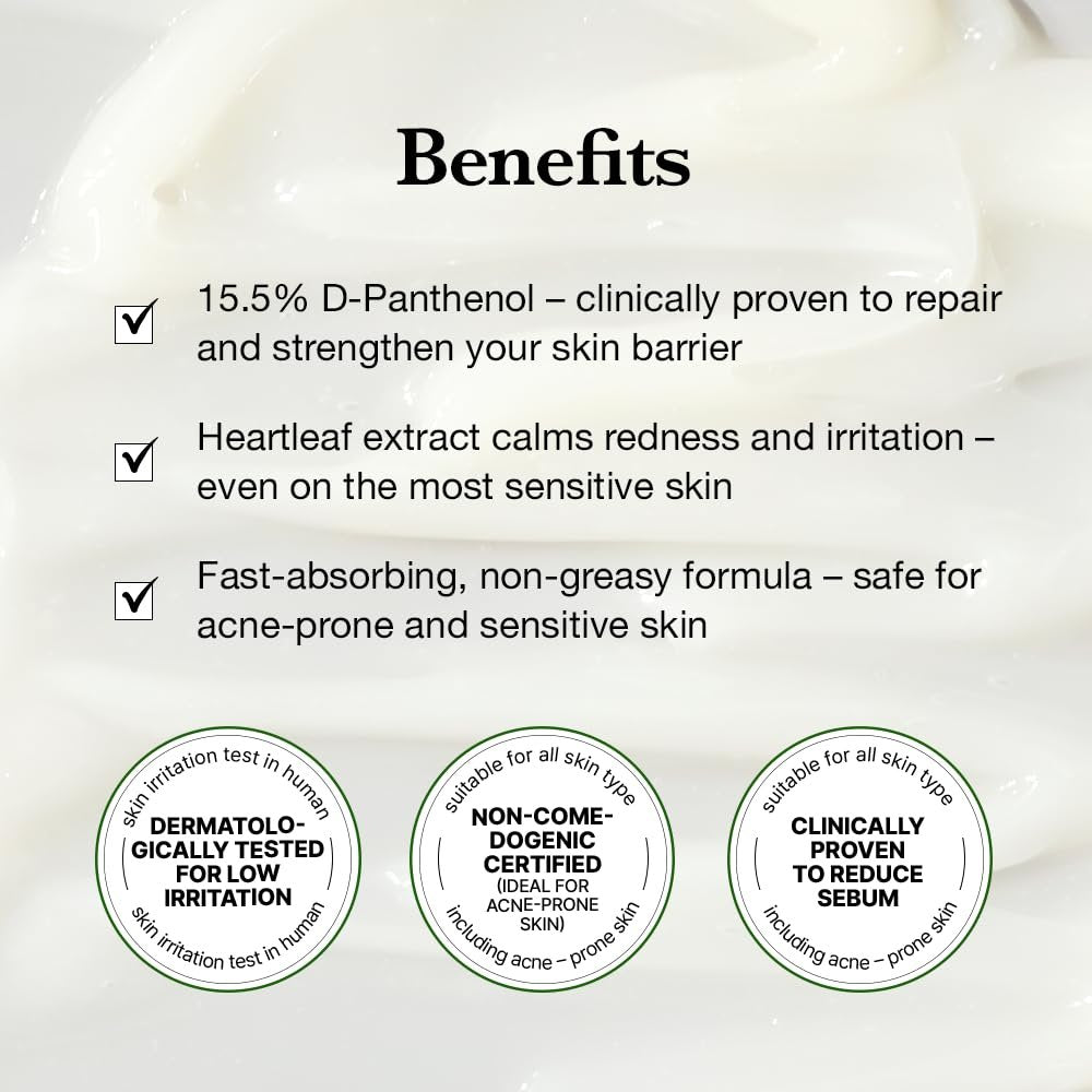 KIOSKIN Sebum Reduction Moisturizer – 31% Less Sebum, 15.5% D-Panthenol, Heartleaf Extract – Calms Redness, Repairs Barrier, Locks in Hydration – Korean Skincare Daily Moisturizer (1.18 fl oz) Avelisse