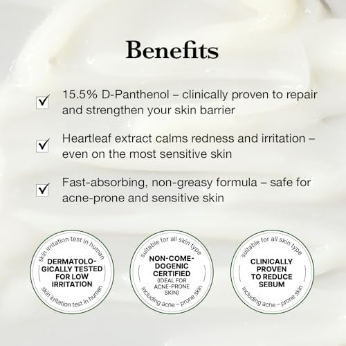 KIOSKIN Sebum Reduction Moisturizer – 31% Less Sebum, 15.5% D-Panthenol, Heartleaf Extract – Calms Redness, Repairs Barrier, Locks in Hydration – Korean Skincare Daily Moisturizer (1.18 fl oz) Avelisse