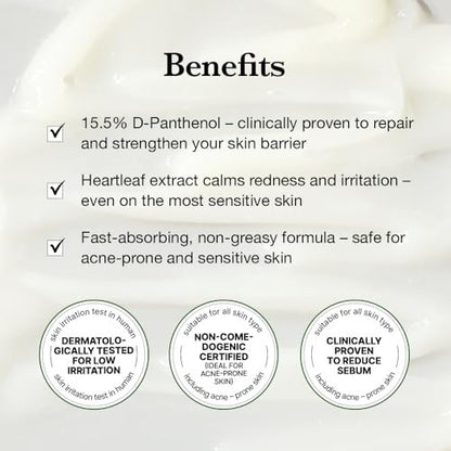 KIOSKIN Sebum Reduction Moisturizer – 31% Less Sebum, 15.5% D-Panthenol, Heartleaf Extract – Calms Redness, Repairs Barrier, Locks in Hydration – Korean Skincare Daily Moisturizer (1.18 fl oz) Avelisse