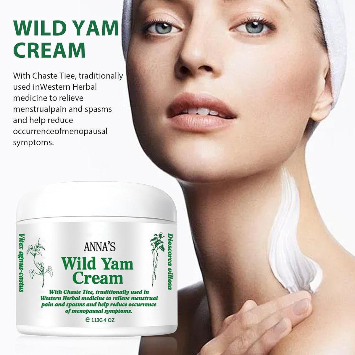 Anna's Organic Wild Yam Cream for Hormone Balance - Perimenopause & Menopause Support, 1 oz Avelisse