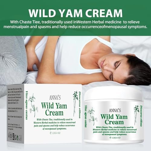 Anna's Organic Wild Yam Cream for Hormone Balance - Perimenopause & Menopause Support, 1 oz Avelisse