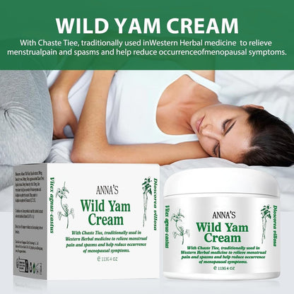 Anna's Organic Wild Yam Cream for Hormone Balance - Perimenopause & Menopause Support, 1 oz Avelisse