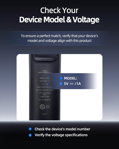 5V UL Charger Compatible with Philips Norelco OneBlade 360 and MultiGroomer Trimmers
