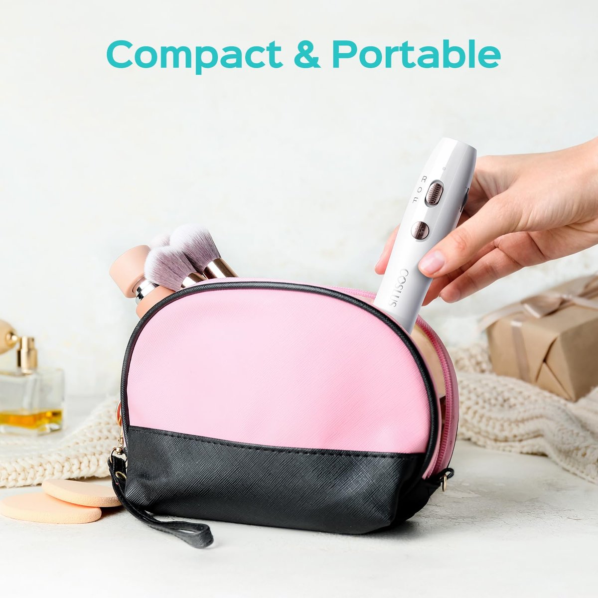 COSLUS Cordless Nail Drill C41 (END04): 2-in-1 Nail File with Flash Cure for Acrylic, Gel, Dip Powder Nails - Stepless Speed Control, Portable Professional Pedicure Kit for Home DIY Avelisse