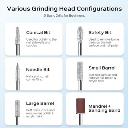 COSLUS Cordless Nail Drill C41 (END04): 2-in-1 Nail File with Flash Cure for Acrylic, Gel, Dip Powder Nails - Stepless Speed Control, Portable Professional Pedicure Kit for Home DIY Avelisse