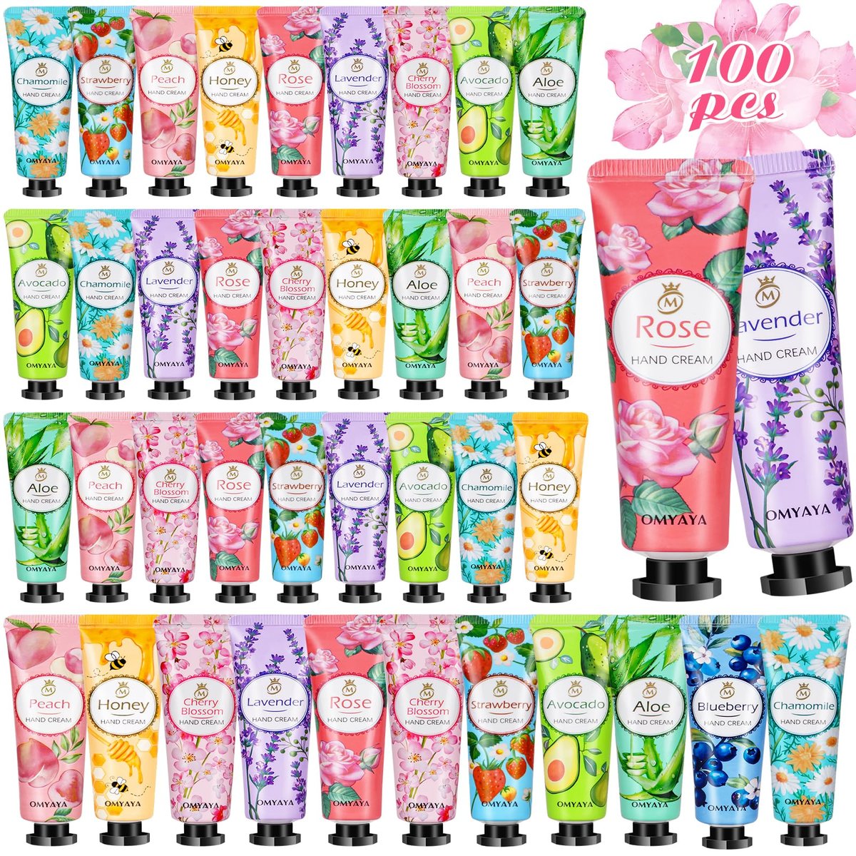 100 Pack Hand Lotion Bulk Gift - Mini Travel Size Hand Creams for Coworkers, Teacher Appreciation, Birthday Gifts for Women, Nurses, Bridesmaids, Thank You Gifts Avelisse