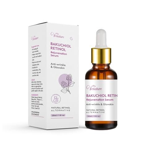 Venature Bakuchiol Retinol Rejuvenation Serum – 2025 Best Retinol Serum for Wrinkles, Bakuchiol Face Korean Skincare, 1 Fl Oz Avelisse