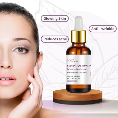 Venature Bakuchiol Retinol Rejuvenation Serum – 2025 Best Retinol Serum for Wrinkles, Bakuchiol Face Korean Skincare, 1 Fl Oz Avelisse