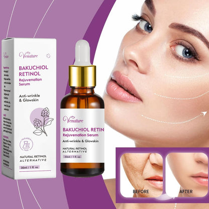 Venature Bakuchiol Retinol Rejuvenation Serum – 2025 Best Retinol Serum for Wrinkles, Bakuchiol Face Korean Skincare, 1 Fl Oz Avelisse