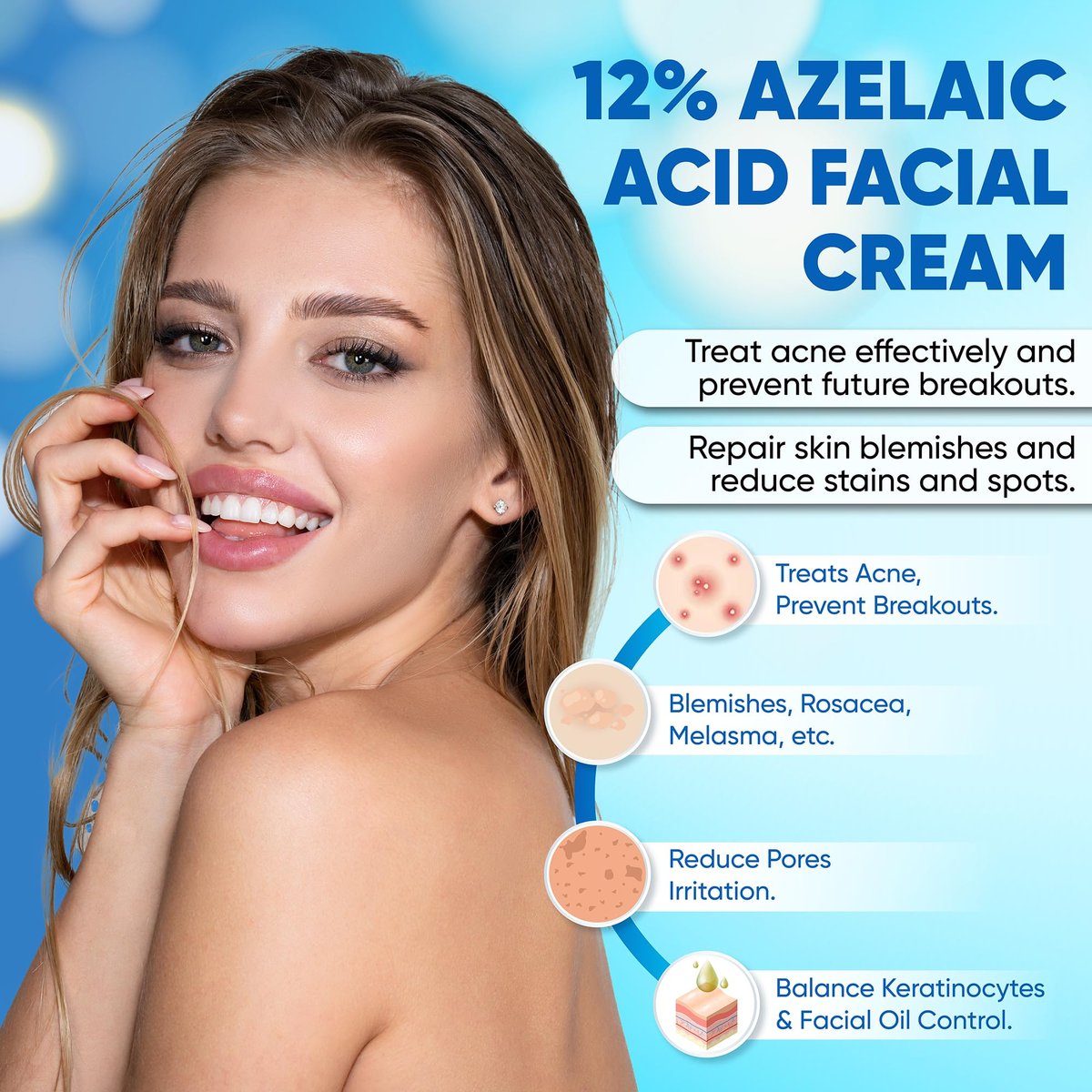 AOBBIY Azelaic Acid Cream – Premium Facial Moisturizer for Sensitive, Acne-Prone & Uneven Skin (1 Oz) - görsel 3