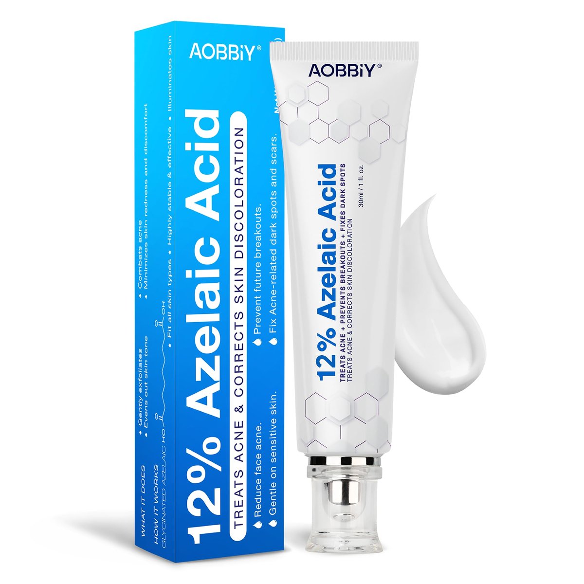 AOBBIY Azelaic Acid Cream – Premium Facial Moisturizer for Sensitive, Acne-Prone & Uneven Skin (1 Oz) - görsel 1